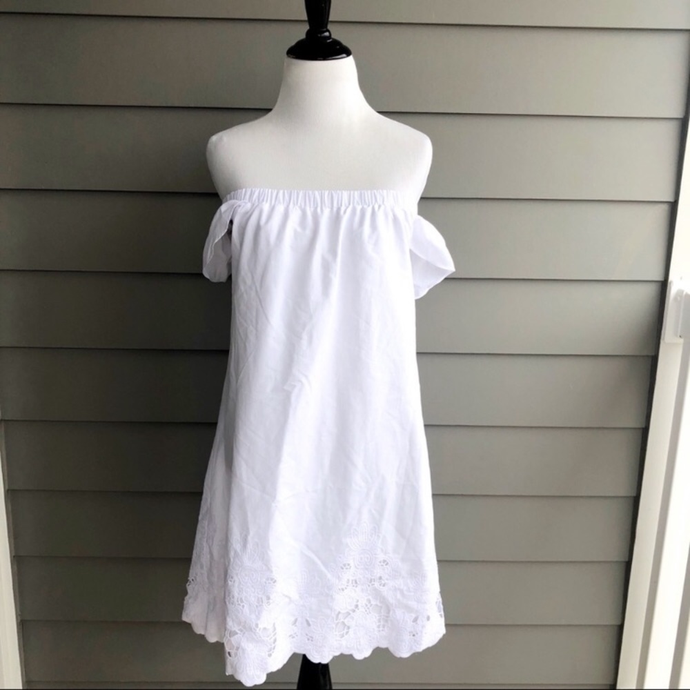 White Off-the-Shoulder BCBG Dress